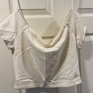 Off shoulder white crop top
